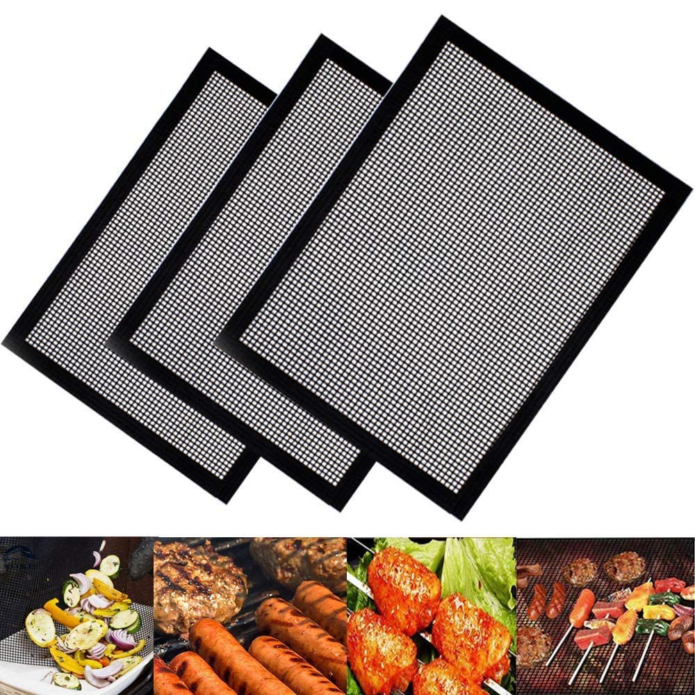 BBQ Grill Mesh Mat – Reusable Barbecue Grill Mesh Mat for Cooking, Reinforced Heat-Resistant PTFE Grilling Accessories