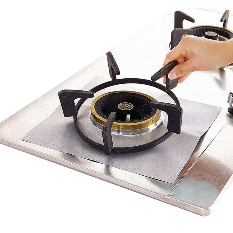 Silver Stove Top Protector – Non-stick Easy to Clean Burner Cover Liner for Gas Range, Reusable Stovetop Protector3
