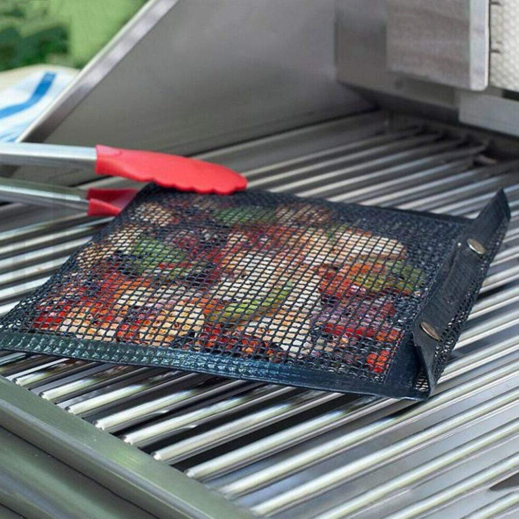 Non-stick BBQ Mesh Grilling Bag - Reusable PTFE Baking Grilling Pouch for Outdoor Gas, Charcoal Grill, Easy to Clean Mesh Bag